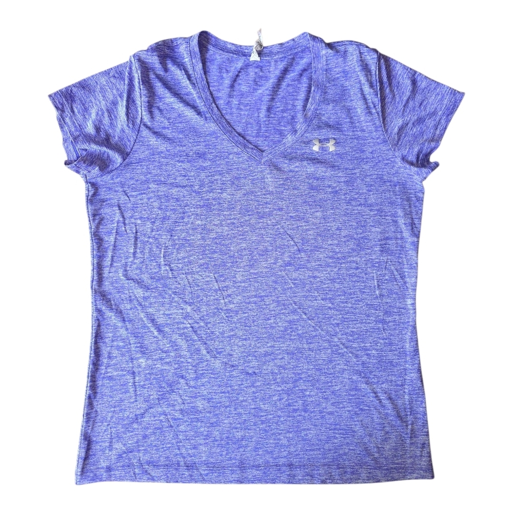 Under Armour Heathered Purple and Charcoal V-Neck Tees (35T) - Picture 3 of 15